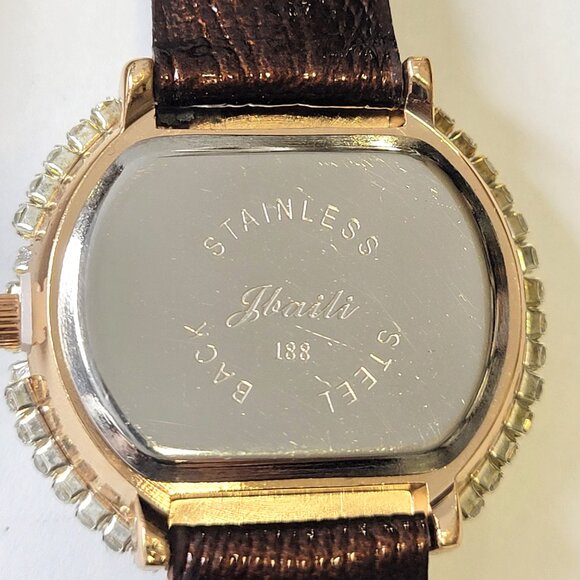 Womens Crystal Fashion Watch with Brown Band - NEW WITH TAGS - Picture 8 of 16